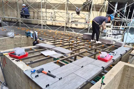 架高地板施工過程